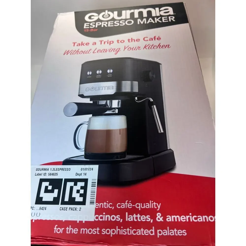 Gourmia Espresso Maker 15 Bar Pump Single Or Double Shots Model No. GCM4225 NEW